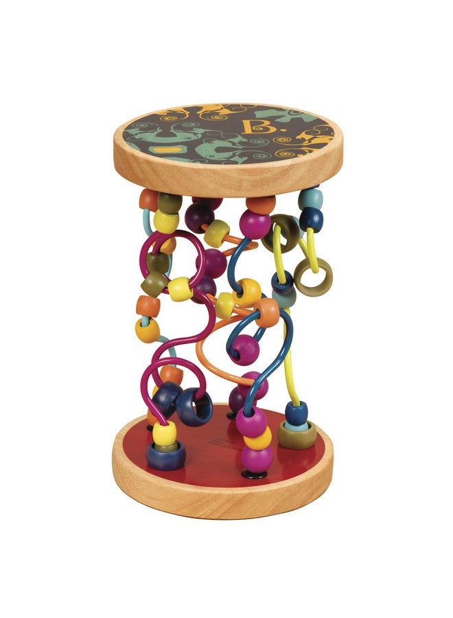 B. toys - Loopty Lo Wooden Rolling Toy - Developmental Bead Maze - Wooden Wire Maze - Crawling Rolling Toy- 47 Beads & 5 Mazes - Classic Toy for Babies, Toddlers, Kids - Quality Wood - 18 Months + - Image 1