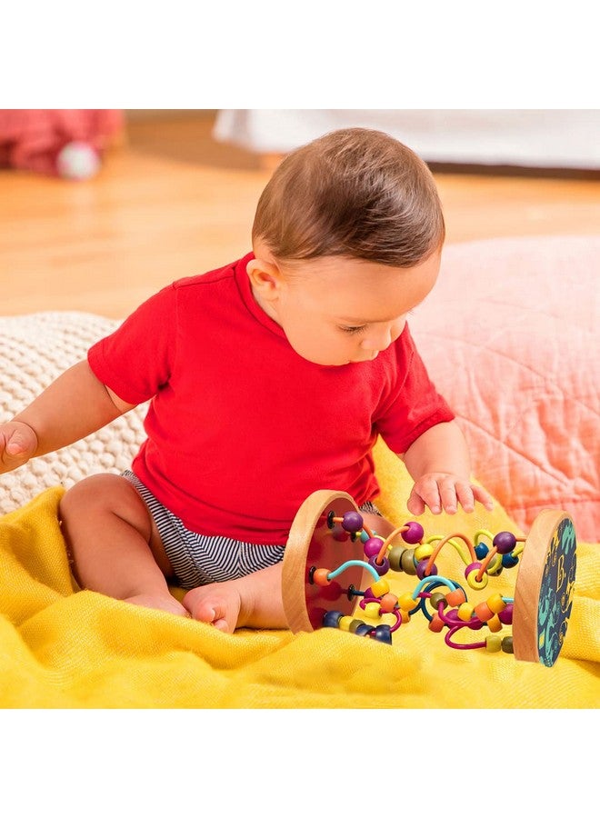B. toys - Loopty Lo Wooden Rolling Toy - Developmental Bead Maze - Wooden Wire Maze - Crawling Rolling Toy- 47 Beads & 5 Mazes - Classic Toy for Babies, Toddlers, Kids - Quality Wood - 18 Months + - Image 2