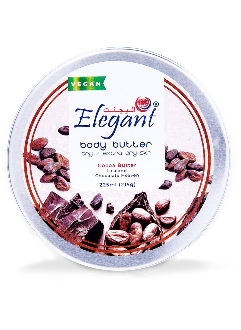 Elegant - Cocoa Butter Body Butter, 225ML For Dry Skin, Vegan and Cruelty Free - Image 1
