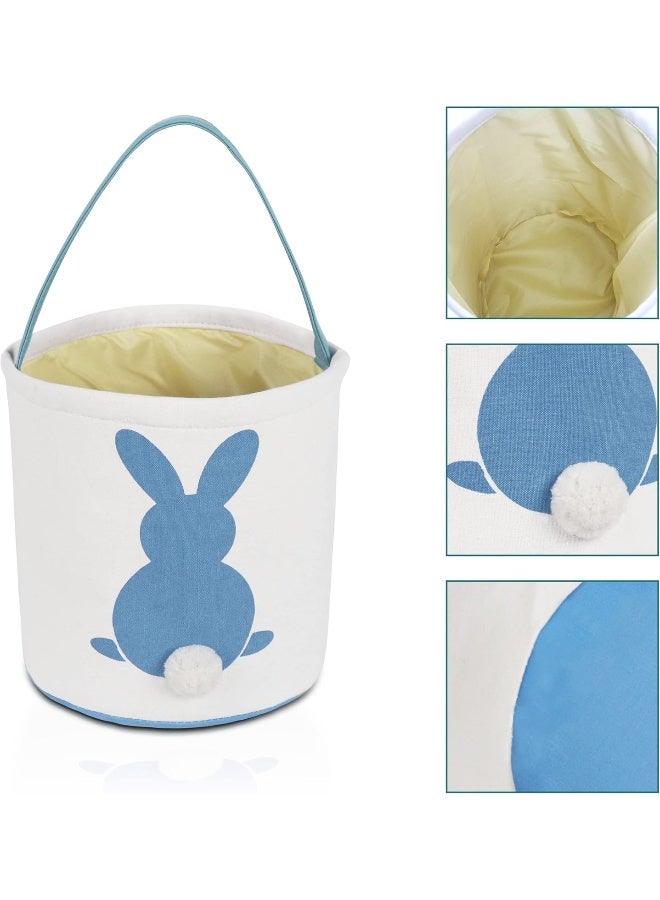 مونوبلانكس Easter Bunny Basket Bags for Boys Girls, Rabbit Bucket Tote for Easter Egg Hunts Decorations Candy Gifts Storage - Image 3