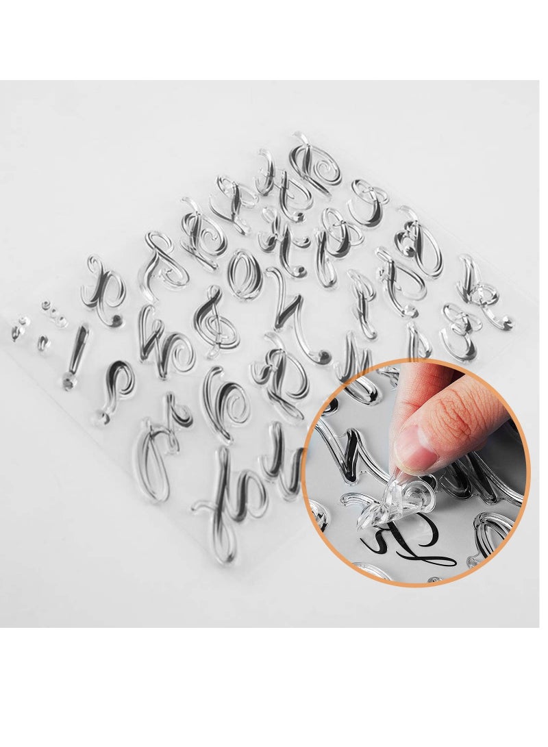 Alphabet Cake Stamp Set Acrylic Stamping Blocks 5 Pieces Cake Brushes Embossed Alphabet Tool for DIY Baking - Image 5
