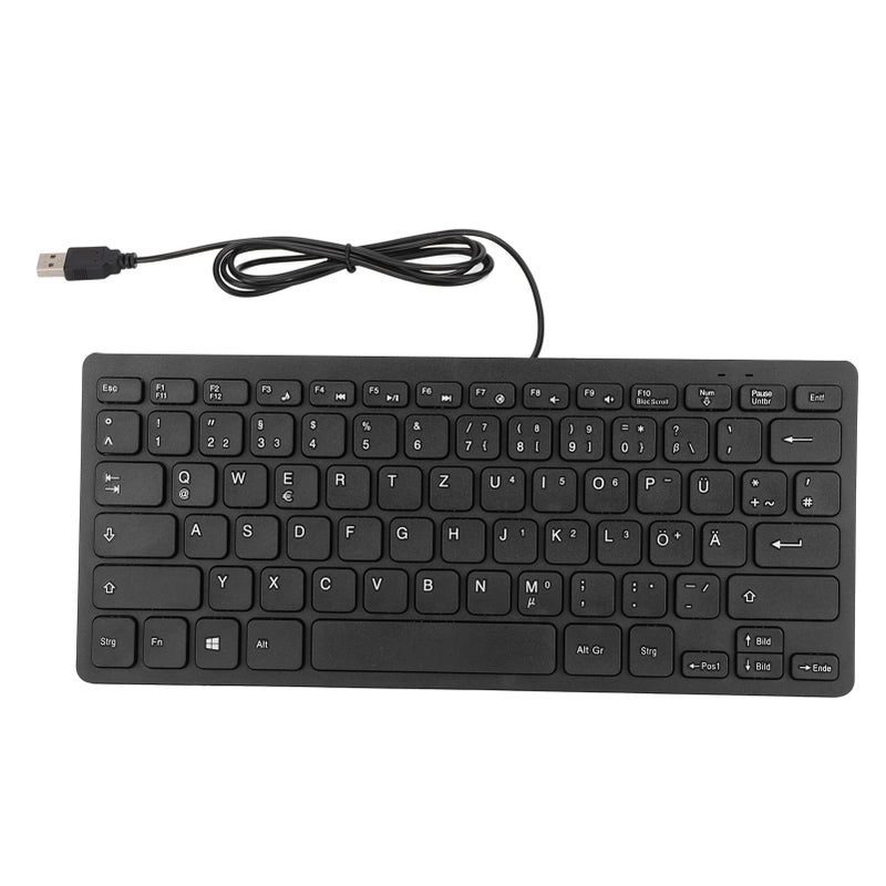 Yoidesu TTA01 78Key USB Mini Keyboard Ultra Thin Mute RussianFrenchGerman Layout for PCLaptopDesktop