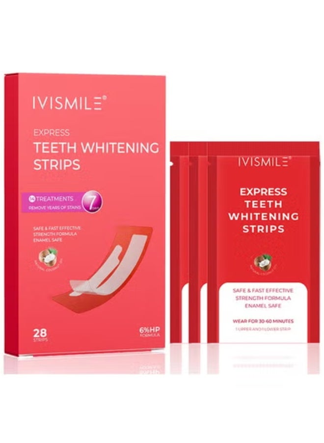إيفيسميل لصقات أسنان آيفي سمايل 6% HP، لصقات رطبة لإزالة اصفرار الأسنان وتبييضها، مجموعة 28 لصقة/علبة - Image 1
