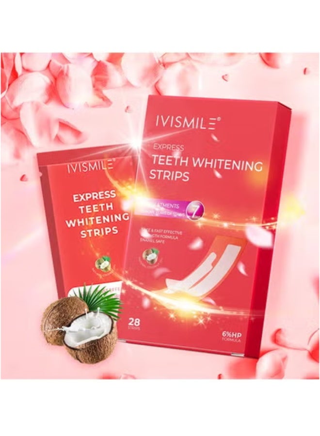 إيفيسميل لصقات أسنان آيفي سمايل 6% HP، لصقات رطبة لإزالة اصفرار الأسنان وتبييضها، مجموعة 28 لصقة/علبة - Image 3