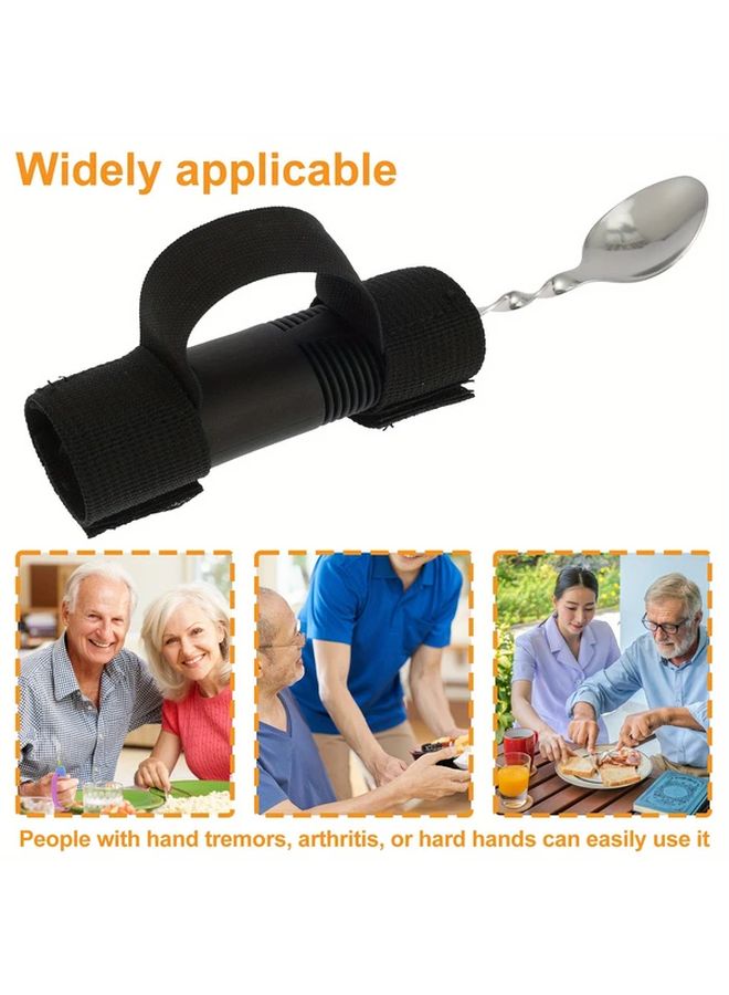 Gray Weighted Adaptive Utensils Set Stainless Steel Ergonomic Silverware for Hand Tremors Elderly - Image 5