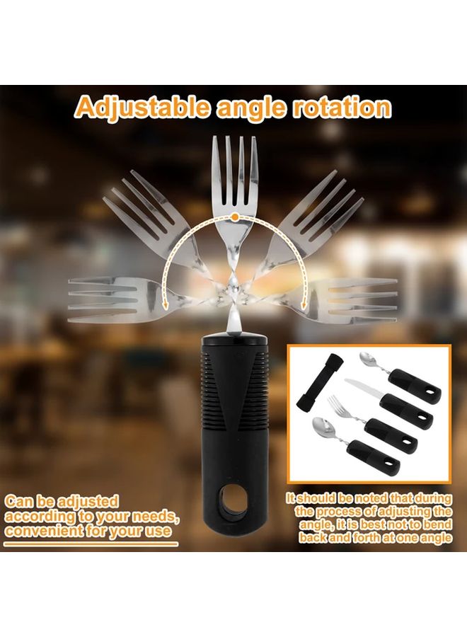 Gray Weighted Adaptive Utensils Set Stainless Steel Ergonomic Silverware for Hand Tremors Elderly - Image 4