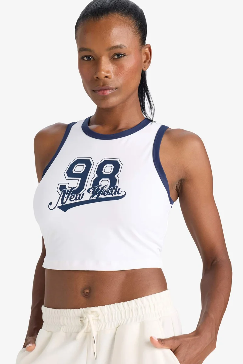 ديفاكتو DeFactoFit Slogan Printed Sports Crop Top