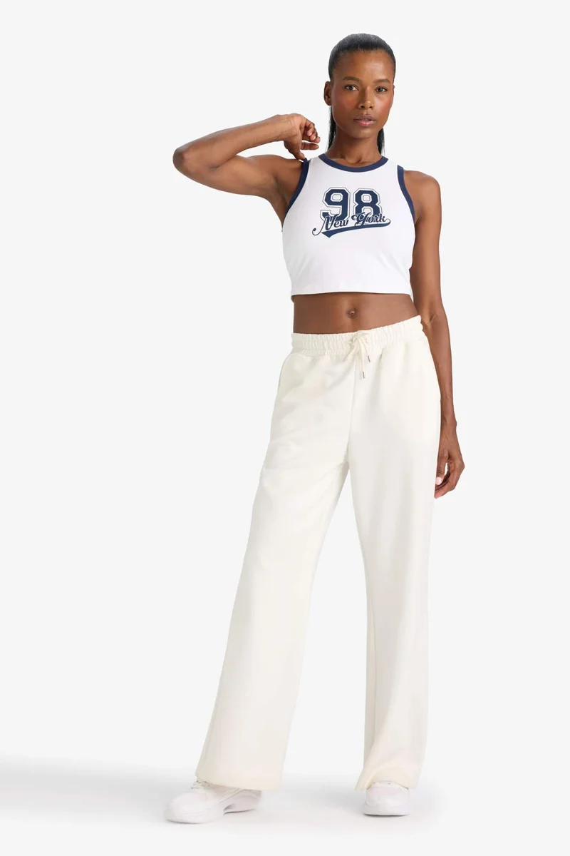 Defacto  DeFactoFit Slogan Printed Sports Crop Top for Women | Best Price UAE