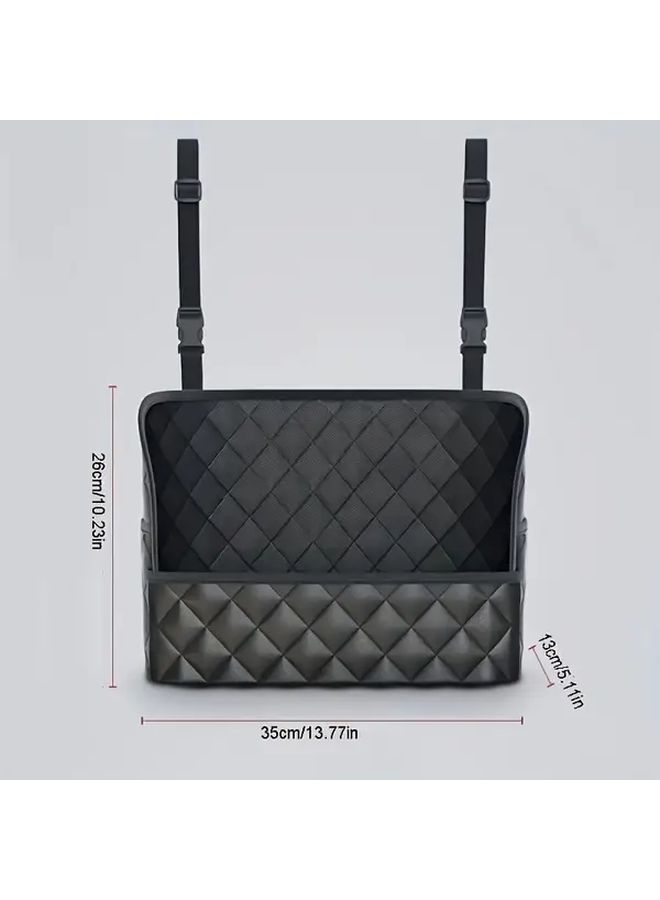 Black Faux Leather Car Storage Bag Adjustable Hanging Design All Vehicles - Image 3
