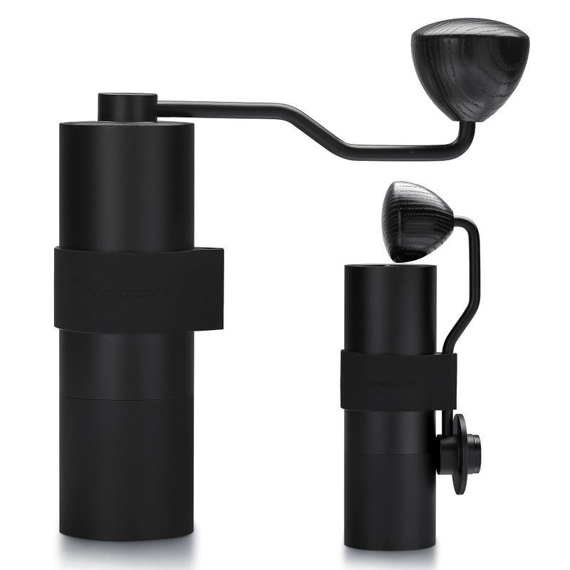 Normcore مطحنة قهوة يدوية نورمكور V238 مم بتصميم حديث من التيتانيوم مع مطحنة مخروطية قابلة للتعديل للإسبريسو، أيروبريس، صب فوق، وضغط فرنسي