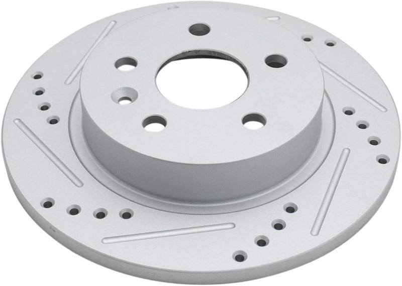 TRQ Rear Performance Brake Rotors Set Premium G-Coated Cross Drilled & Slotted Compatible with 2013-2022 Buick Encore 2011-2015 Chevrolet Cruze 2016 Cruze Limited 2013-2019 Sonic 2015-2022 Trax - Image 4