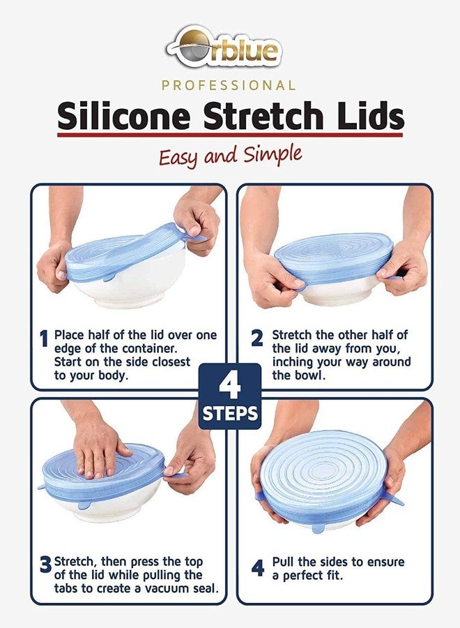 siddhmurti Kitchen Bowls 6 Pcs Reusable Silicone Stretch Lid Food - Image 4