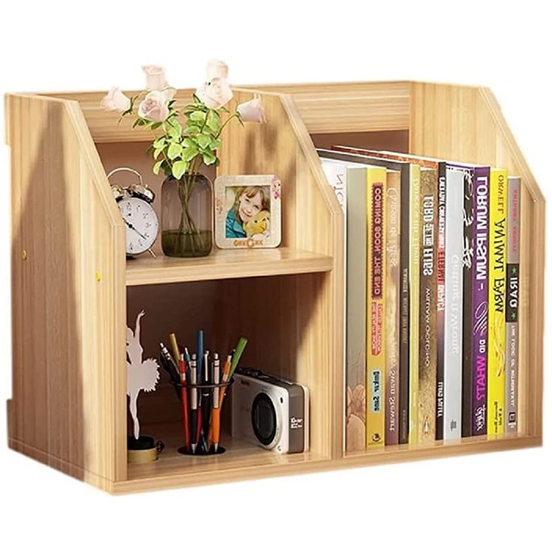 UniShop Free Standing Open Book Shelves for Desk Perfect for Office Home Beige