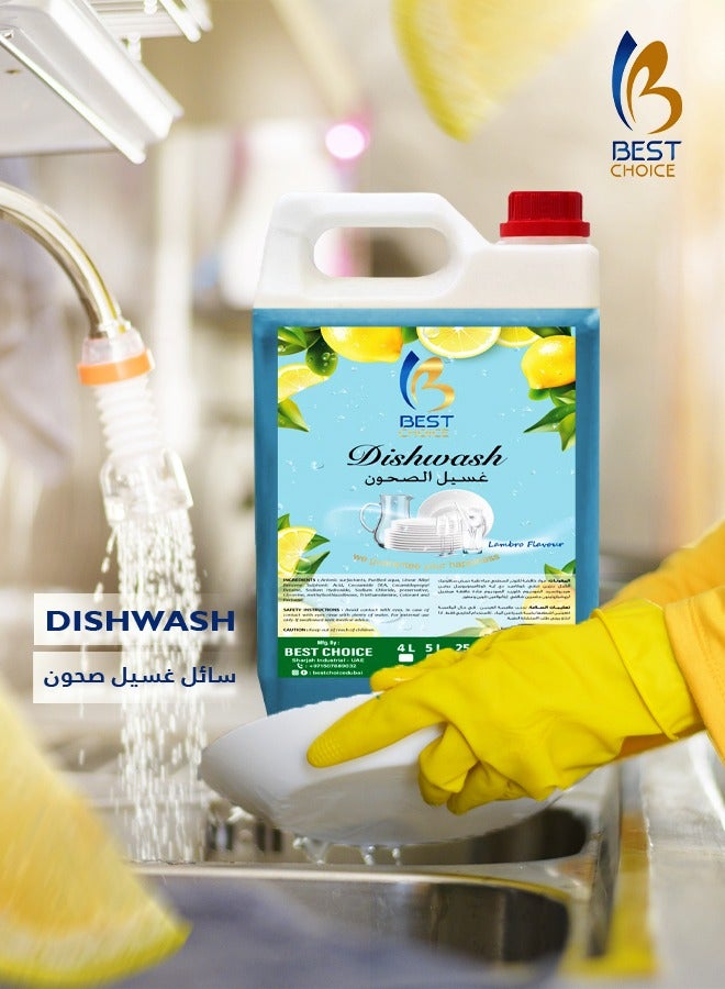 Best Choice Premium Lemon Scented 5L Dish Wash,Grease & Stain Remover | Powerful Cleaning, Long-Lasting Freshness | Gentle on Hands | Ideal for Home, Restaurant & Commercial Use - Image 3