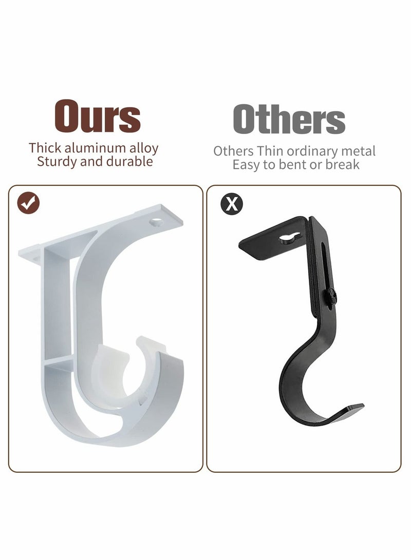 Curtain 4 pcs Rod Bracket Ceiling Mount Bracket Aluminum Alloy Closet Rod Bracket with Plastic Buckle - Image 3