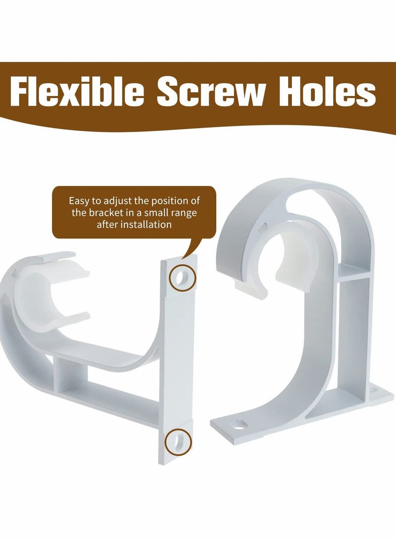 Curtain 4 pcs Rod Bracket Ceiling Mount Bracket Aluminum Alloy Closet Rod Bracket with Plastic Buckle - Image 4