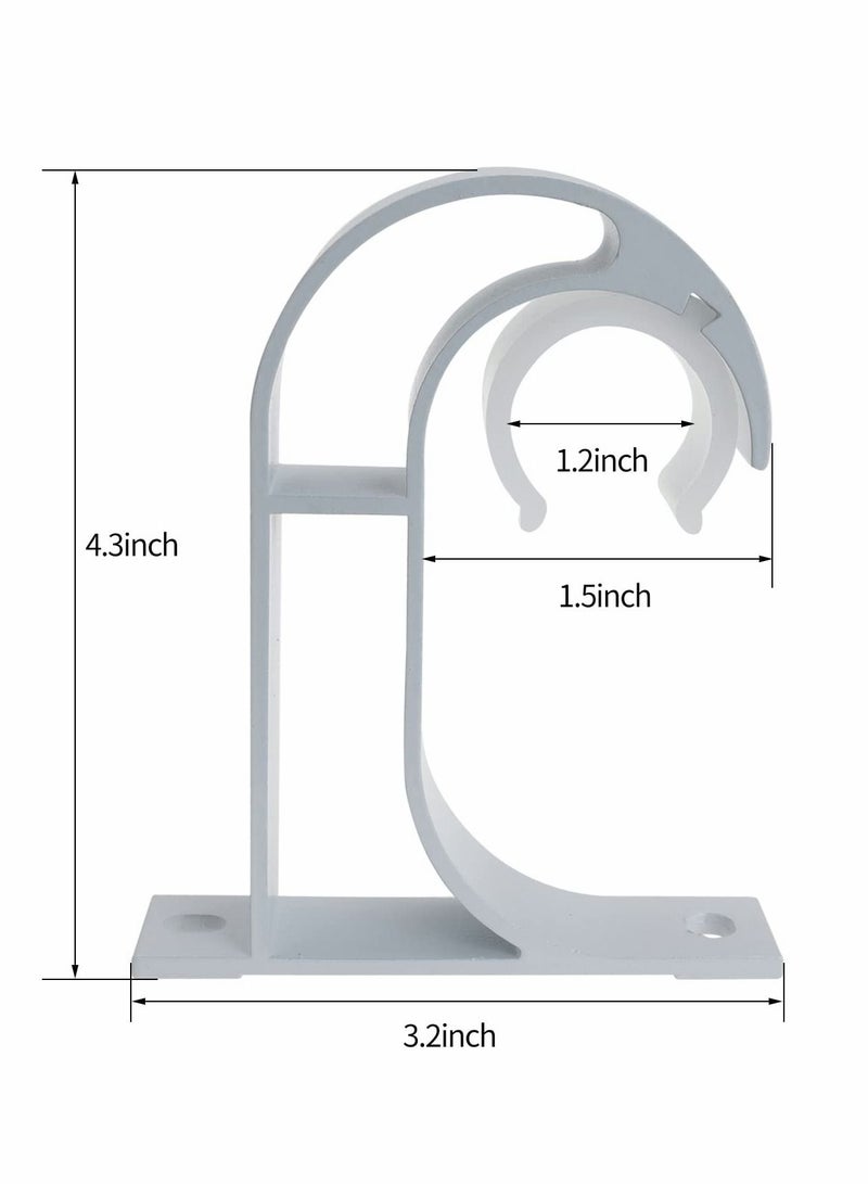 Curtain 4 pcs Rod Bracket Ceiling Mount Bracket Aluminum Alloy Closet Rod Bracket with Plastic Buckle - Image 5