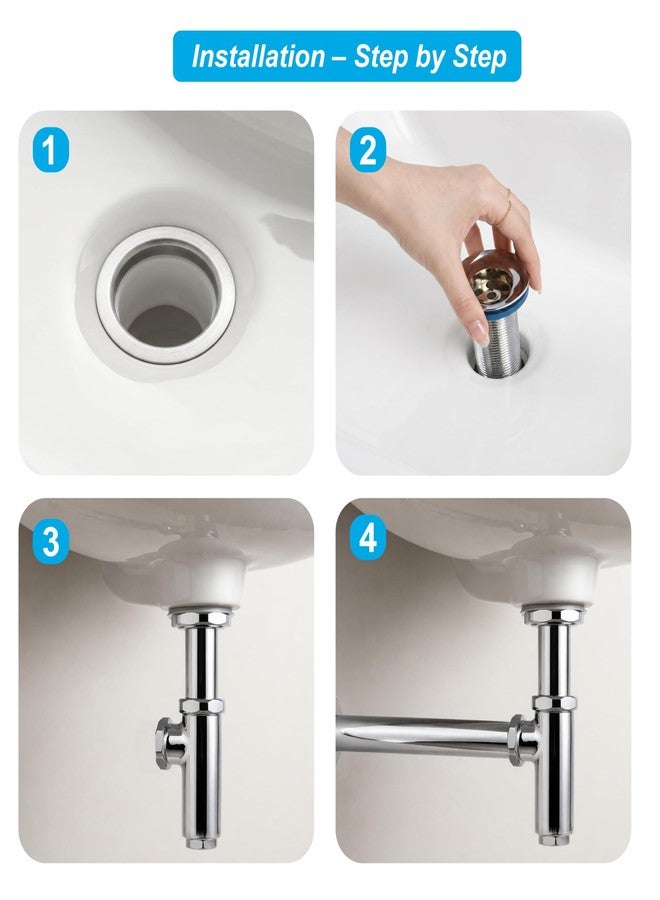 Fossa 5-Year Warranty Vasca Brass Bottle Trap for Wash Basin, 12-Inch Long Pipe, Rust-Free Bathroom & Kitchen Sink Trap, Stylish Silver (Chrome Finish) - Image 4
