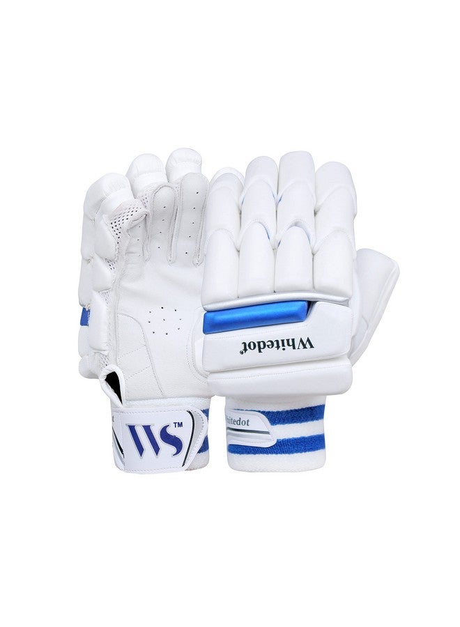 WHITEDOT SPORTS WHITEDOT SPORTS Alpha Levlon Leather Cricket Batting Gloves Ideal for Men's (Large/Adult, Right Hand, White) - Image 2
