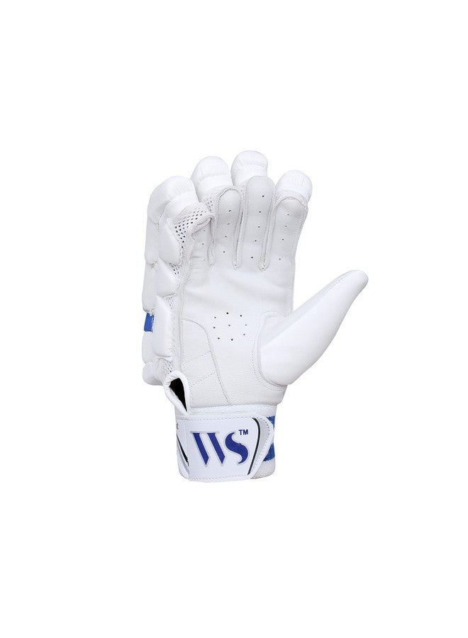 WHITEDOT SPORTS WHITEDOT SPORTS Alpha Levlon Leather Cricket Batting Gloves Ideal for Men's (Large/Adult, Right Hand, White) - Image 4