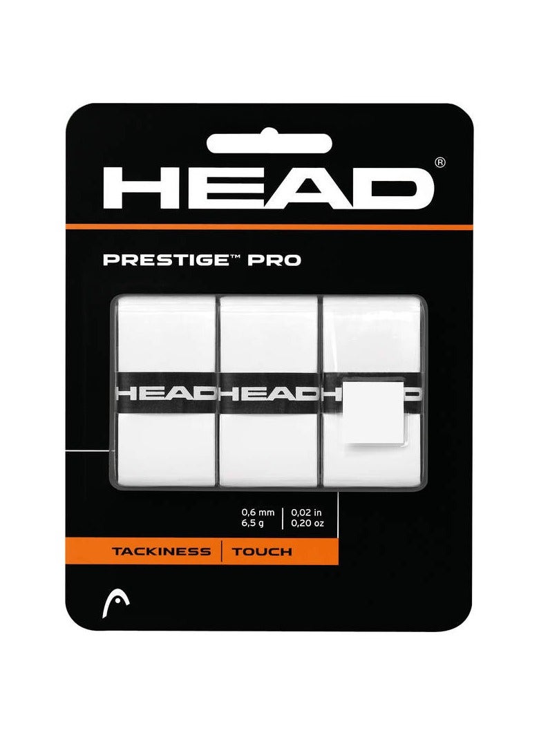 HEAD بريستيج برو أوفر جريب - قبضة لزجة مع إحساس لمسة فريد، عبوة من 3 أوفر جريب