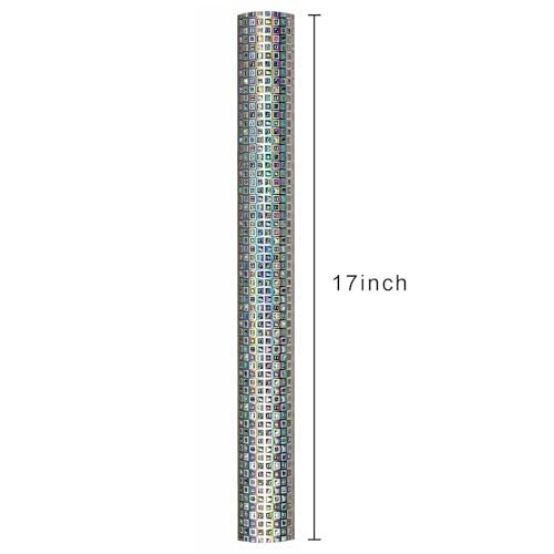 Merture 17 In X 32.8 Ft (46.5 sq.ft.) Holographic Wrapping Paper Roll, Silver Blocks Gift Wrap with Animals for Wedding, Birthday, Christmas, Mother's Day, Bridal Shower, Easter - Image 3