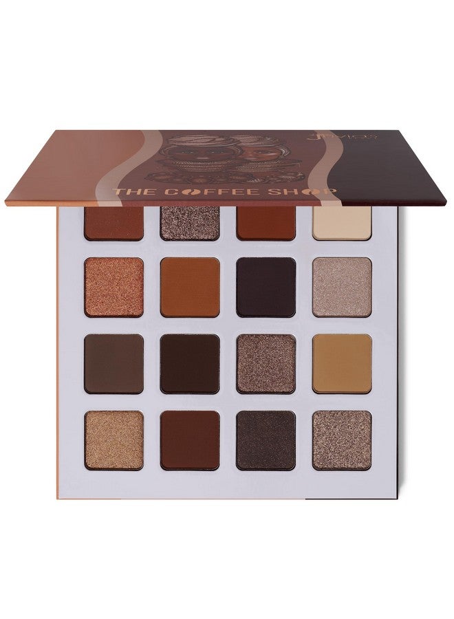 جوفياس بليس لوحة ظلال العيون "جوفيا بليس كوفي شوب" - لوحة من 16 لونًا، لون بني فاتح، بني محمر، وشوكولاتة داكنة غنية، غير لامعة ولامعة، غنية التصبغ وملمس زبدي - Image 1