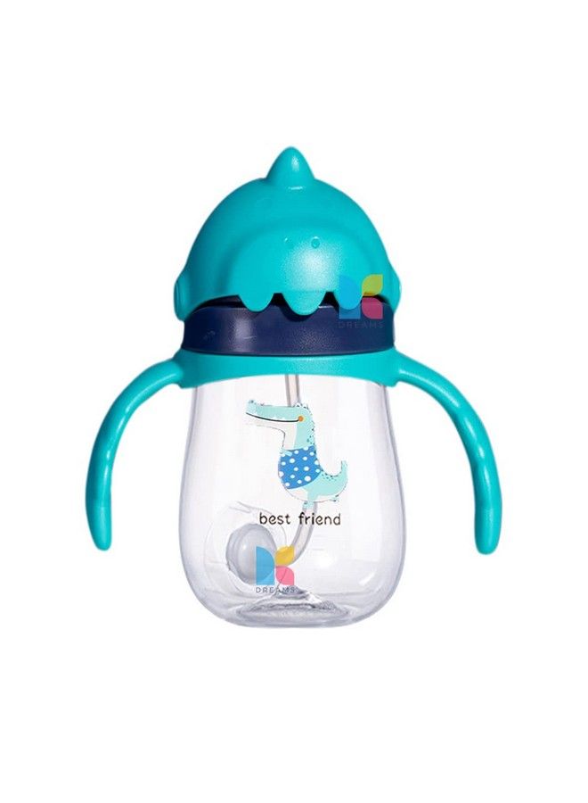 bluebell Sipper Bottle For Kids Bpa Free Tritan Material Leakproof Soft Silicone Straw Baby Sipper With Straw Training Sipper Cup With Handles 350 Ml (Cyan) - Image 1