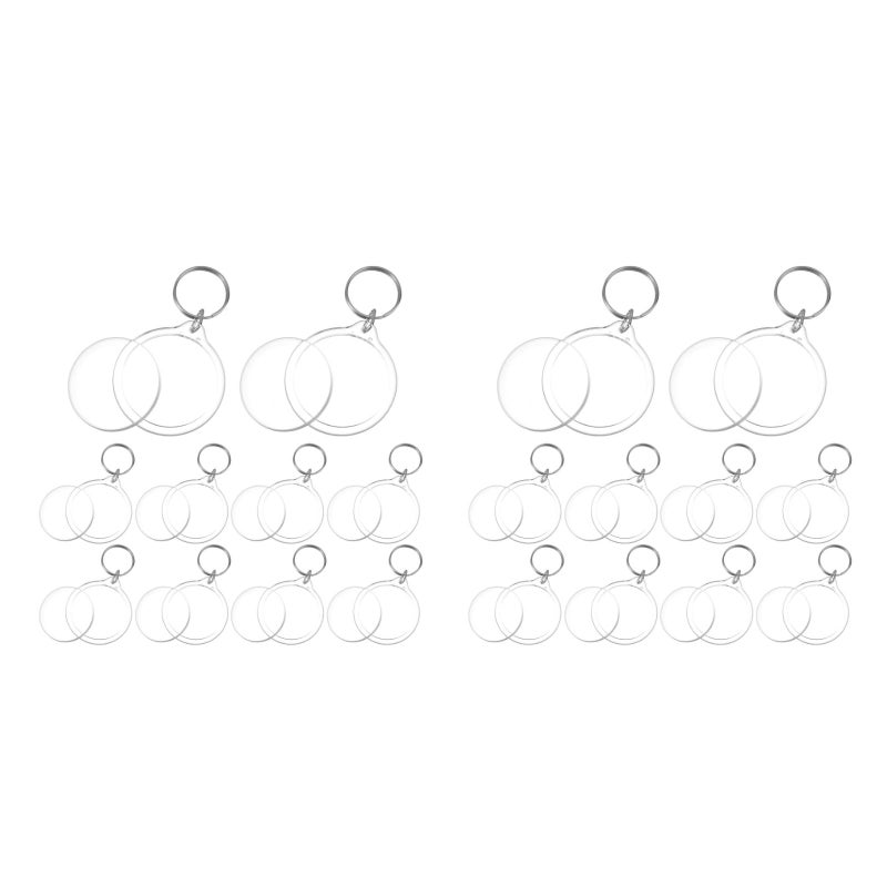 20 pcs Round Blank Insert Photo Picture Frame Split Keychain - Image 4