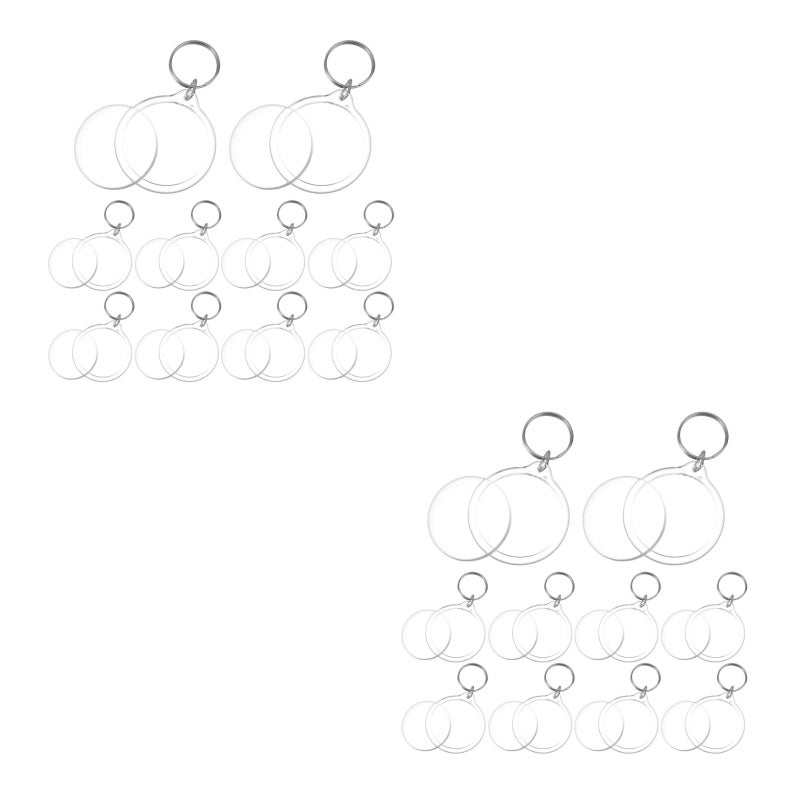 20 pcs Round Blank Insert Photo Picture Frame Split Keychain - Image 5