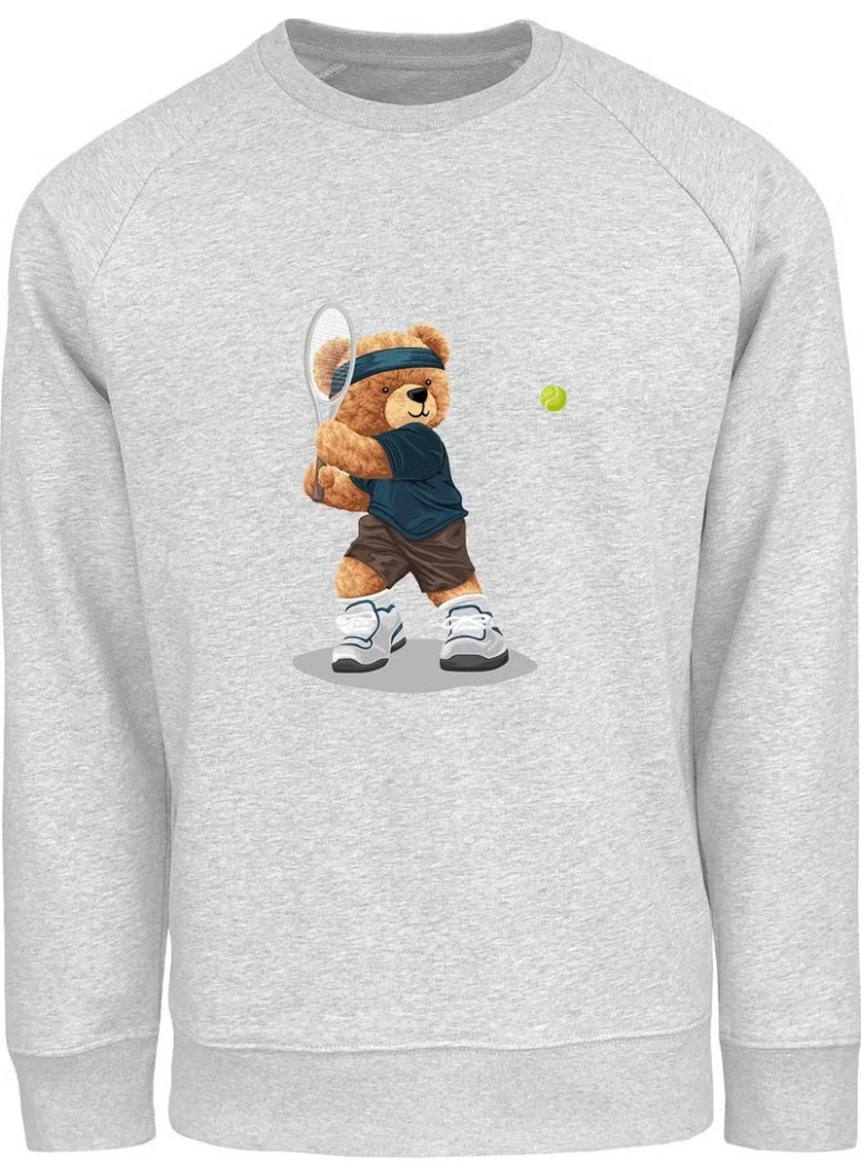 Ada Bebek Çocuk Ada Baby Kids Oversize Tennis Player Bear Printed Kids Sweatshirt - Image 5