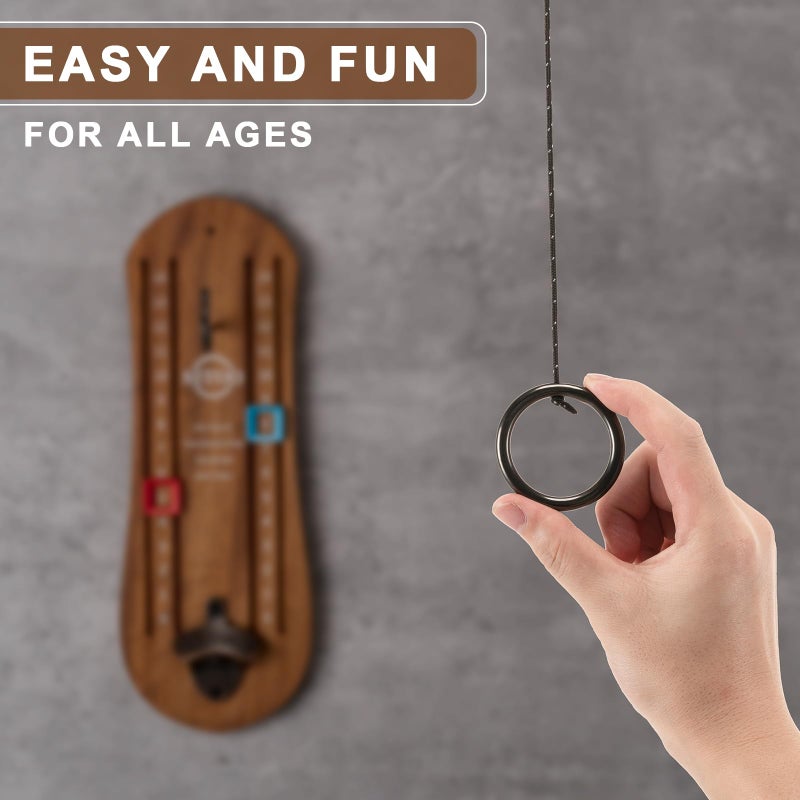 SITOO Hook and Ring Games with Bottle Opener, Ring Toss Game for Adults, Ring Toss Game for Indoor and Outdoor Use, Gifts for Men(Wood) - Image 5