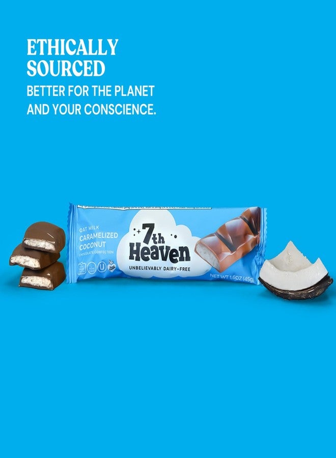 7th Heaven, Vegan Oat Milk Chocolate Snack Bars: Caramelized Coconut - (1.6 oz - 6 Pack), Healthy Chocolate, Perfect Valentines Gift For Your Loved Ones, 100% Dairy Free, Non GMO, Kosher Parve, Cruelty Free, Fair Trade Cocoa - Image 3
