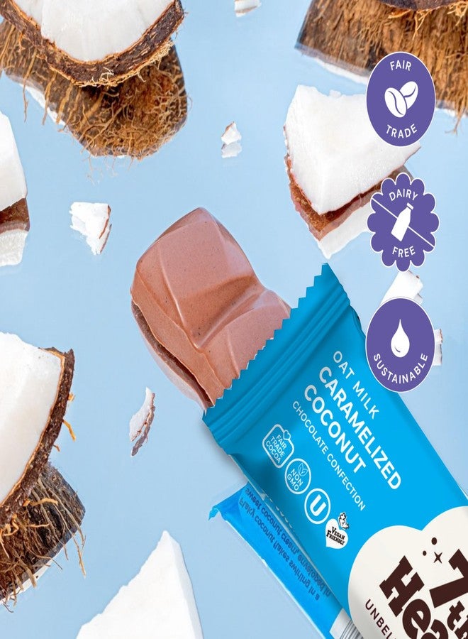 7th Heaven, Vegan Oat Milk Chocolate Snack Bars: Caramelized Coconut - (1.6 oz - 6 Pack), Healthy Chocolate, Perfect Valentines Gift For Your Loved Ones, 100% Dairy Free, Non GMO, Kosher Parve, Cruelty Free, Fair Trade Cocoa - Image 4