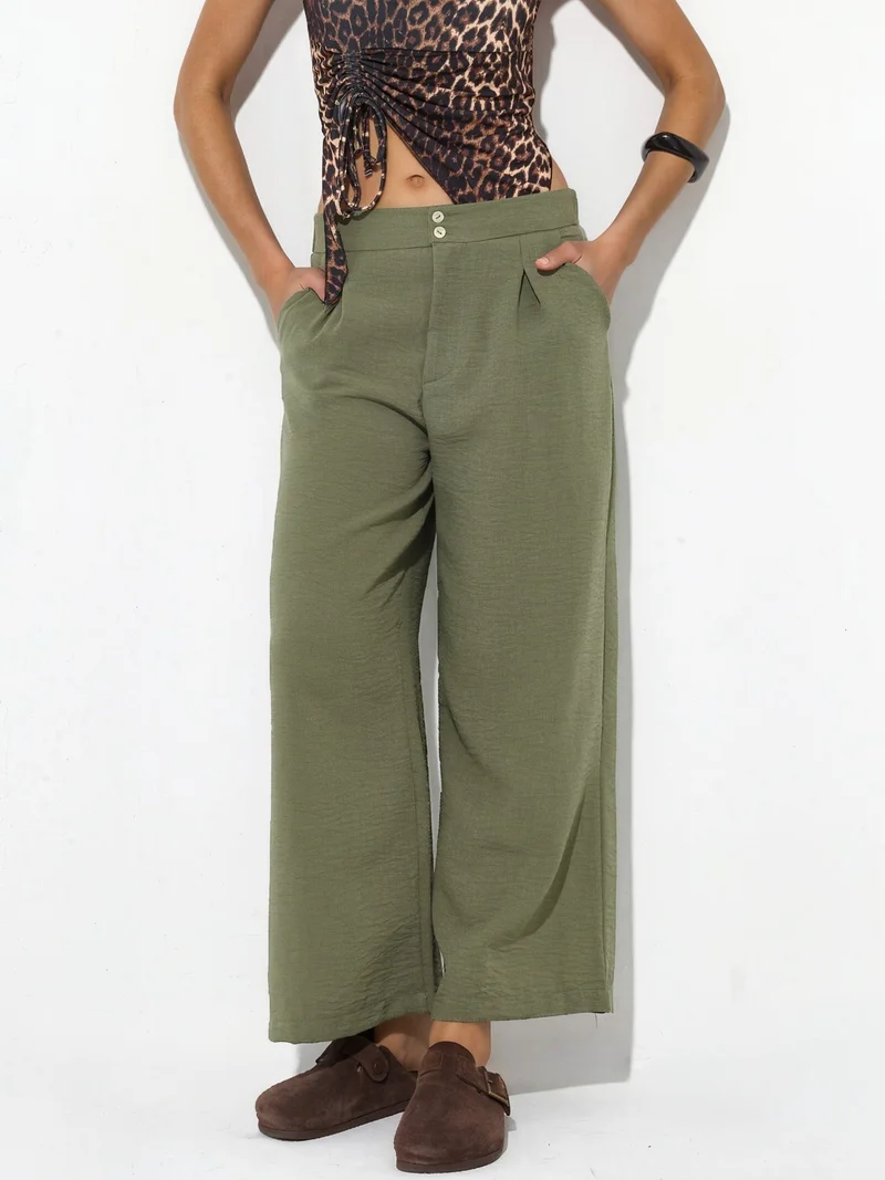 بوسيم BUSEM Women's High-waist Wide-leg Trousers