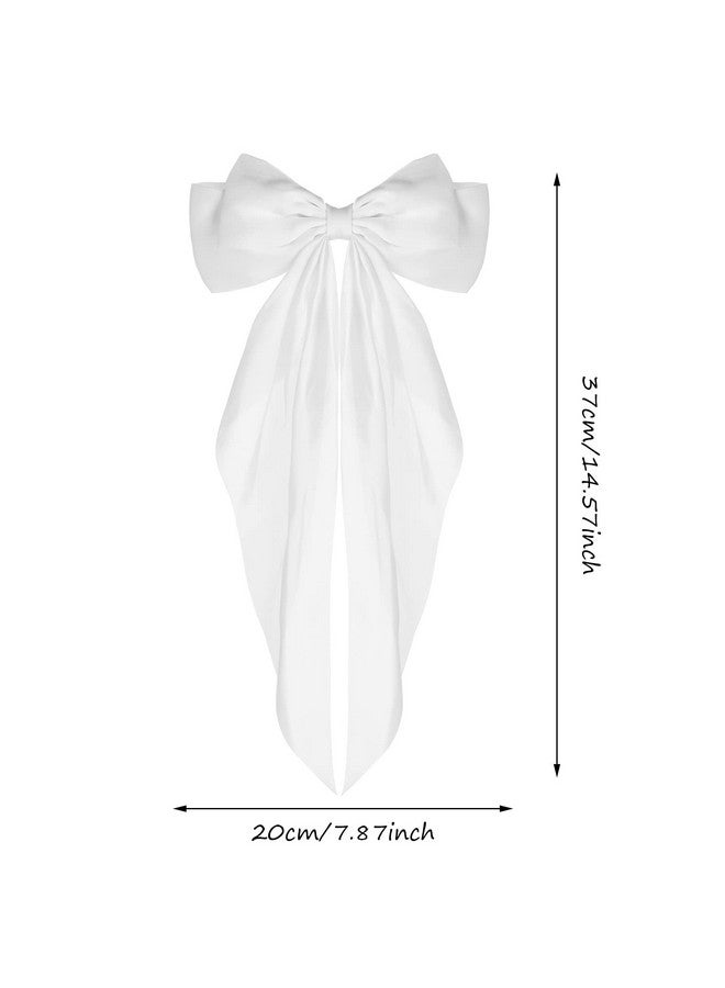 ولهيف كبير القوس المشابك ذيل طويل الشريط الفرنسي دبابيس الشعر لينة حريري الساتان مشبك شعر مشبك معدني Bowknot 90'S اكسسوارات للحزب النساء فتاة - Image 2