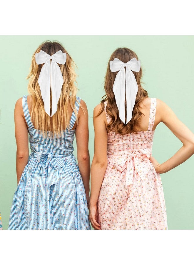 ولهيف كبير القوس المشابك ذيل طويل الشريط الفرنسي دبابيس الشعر لينة حريري الساتان مشبك شعر مشبك معدني Bowknot 90'S اكسسوارات للحزب النساء فتاة - Image 5