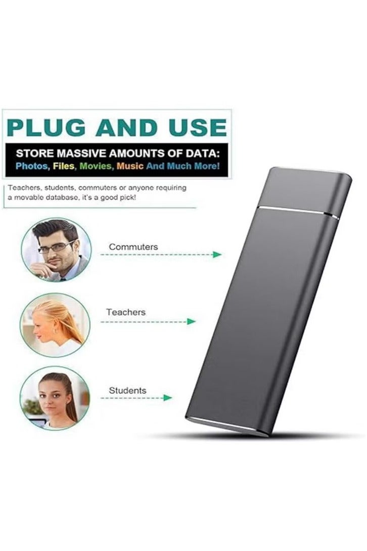 64GB External Hard Drive,Large Capacity Ultra Slim Portable Hard Shockproof Anti-Drop Drive External USB 3.1 Storage Compatible for PC, Desktop, Laptop, Harddrive (Black) - Image 3