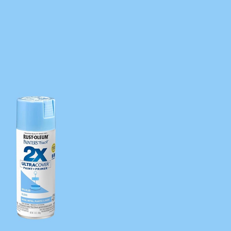 RUST-OLEUM 249093-6PK Painter's Touch 2X Ultra Cover Spray Paint, 12 oz, Gloss Spa Blue, 6 Pack - Image 2