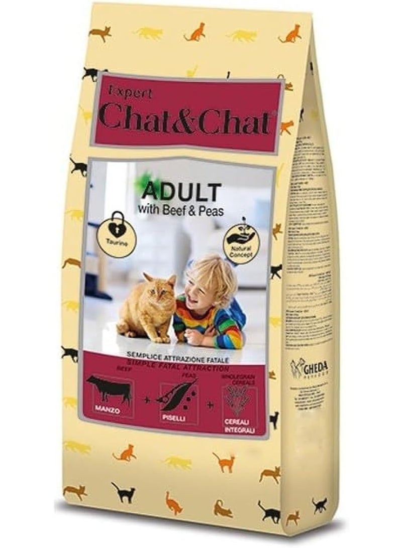 تشات آند تشات شات آند شات طعام للقطط البالغة بنكهة اللحم البقري والبازلاء – 900 جم