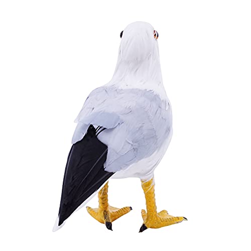 Etistta 2PCS Realistic Seagull Life Like Feathered Sea Gull Handmade 10 inch Fake Seagulls Birds for Home Decorations Garden Nautical Decor - Image 4