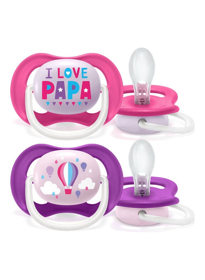 2 Piece Pacifier ortho decorated 0-6m