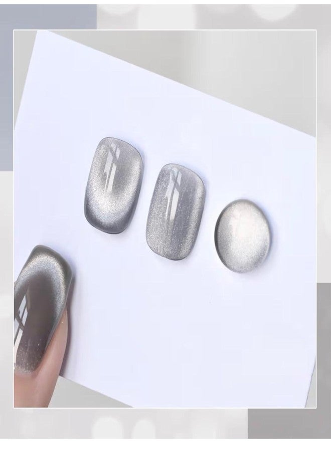bolt bee Silver Cat Eye Gel Nail Polish 7.5ml– Magnetic Shimmer Effect | Long-Lasting UV/LED Soak Off Gel | Mirror Shine Cat Eye Nail Art Gel for Salon (Silver) - Image 4