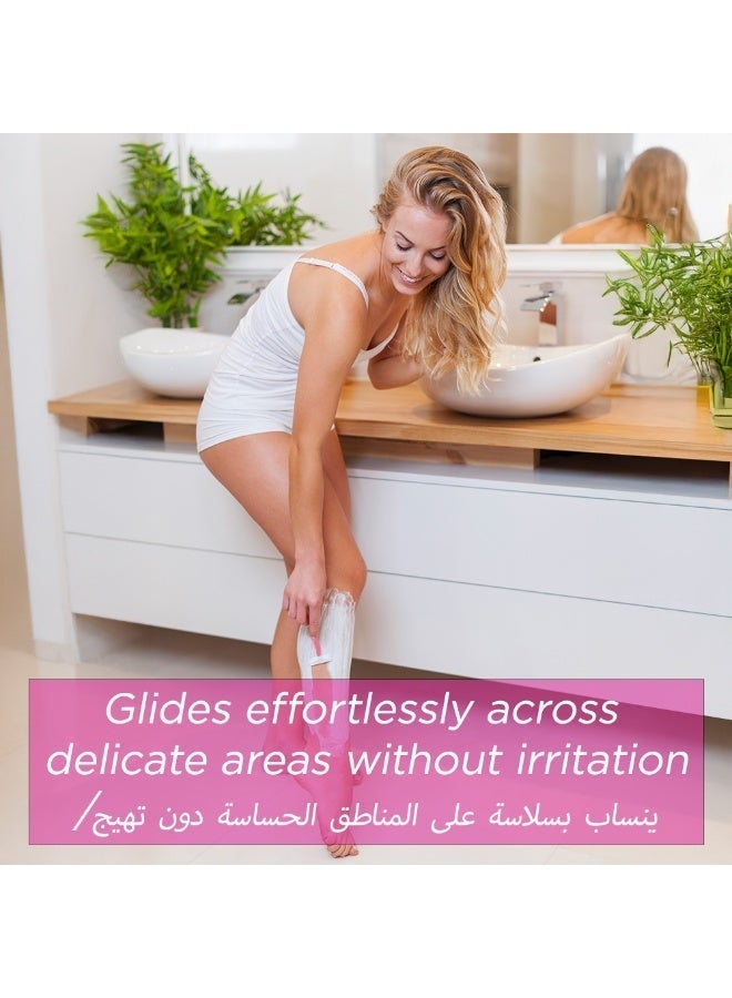 Floren Disposable Body Razors for Women - Pack of 5 | With Aloe Vera & Vitamin E Strip | 3 Premium SS European Blade | Smooth & Clean Shave | Hair Removal | For Arms, legs and Bikini Line |(Buy 4, Get 1 Free)| - Image 5