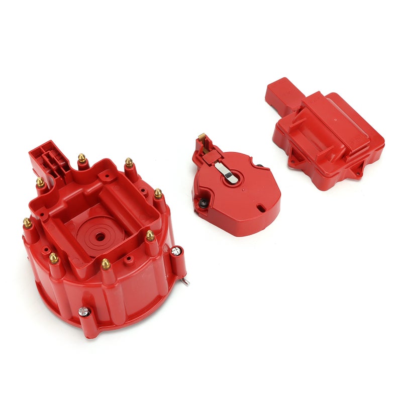 Distributor Cap with Coil Rotor Red Replacement for Chevy V8 265 283 307 327 350 383 396 400 402 427 454 472 502 Engine - Image 2