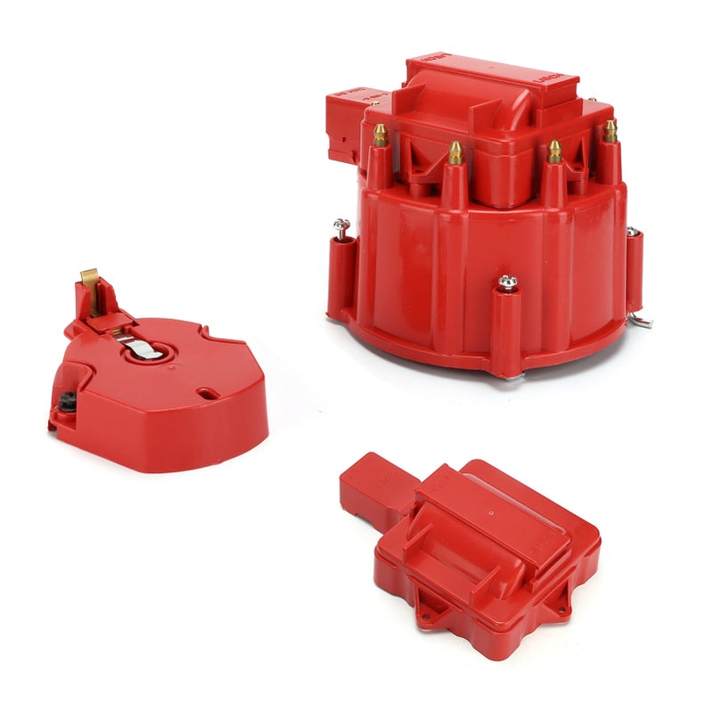 Distributor Cap with Coil Rotor Red Replacement for Chevy V8 265 283 307 327 350 383 396 400 402 427 454 472 502 Engine - Image 1