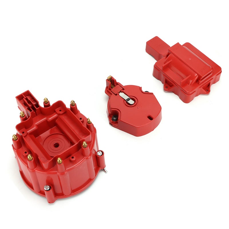 Distributor Cap with Coil Rotor Red Replacement for Chevy V8 265 283 307 327 350 383 396 400 402 427 454 472 502 Engine - Image 3