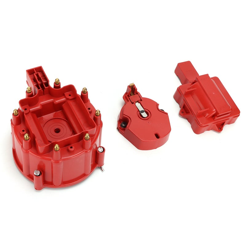 Distributor Cap with Coil Rotor Red Replacement for Chevy V8 265 283 307 327 350 383 396 400 402 427 454 472 502 Engine - Image 4