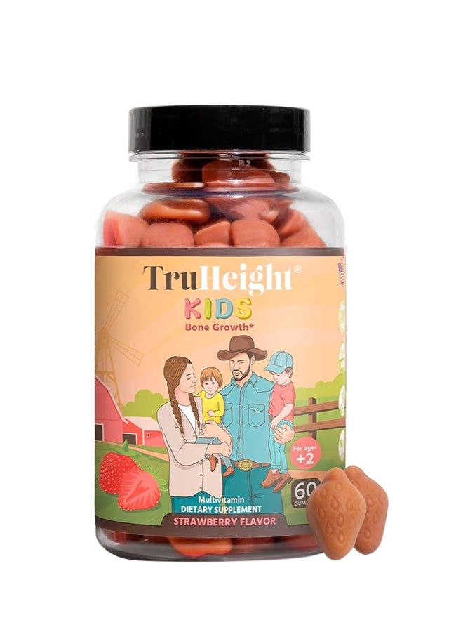 ترو هايت فيتامينات متعددة لنمو العظام للأطفال بنكهة الفراولة لعمر سنتين فما فوق - 60 علكة - Image 1