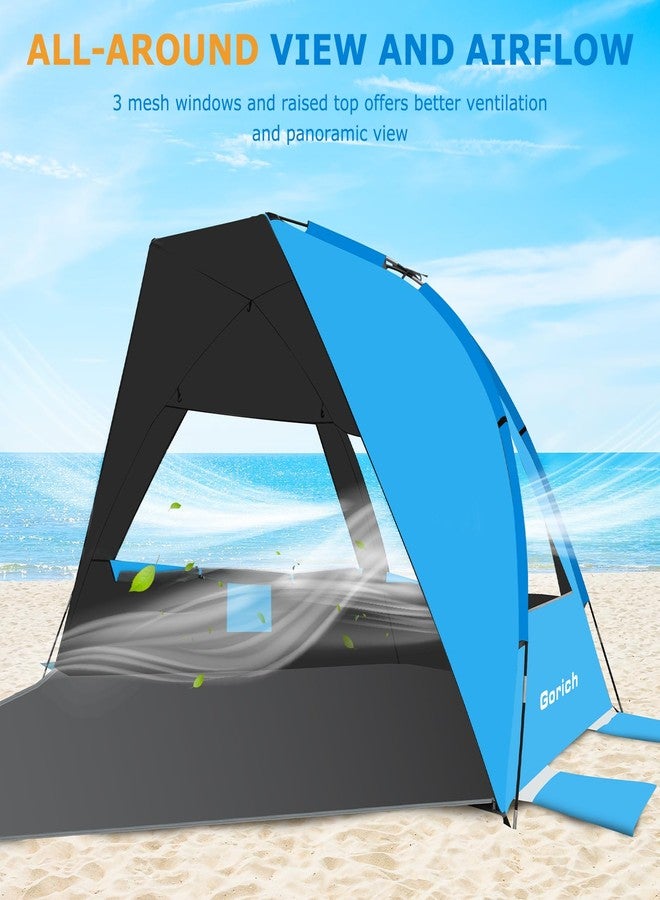 Gorich Portable Beach Tent for 3-7 Person with UPF 50+ UV Protection, Lightweight & Foldable Sun Shelter with 5 Sand Bags, Easy Setup Windproof Beach Umbrella Sun Shade - Image 4
